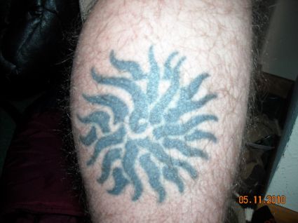 Tribal Sun Leg Pics Tattoo